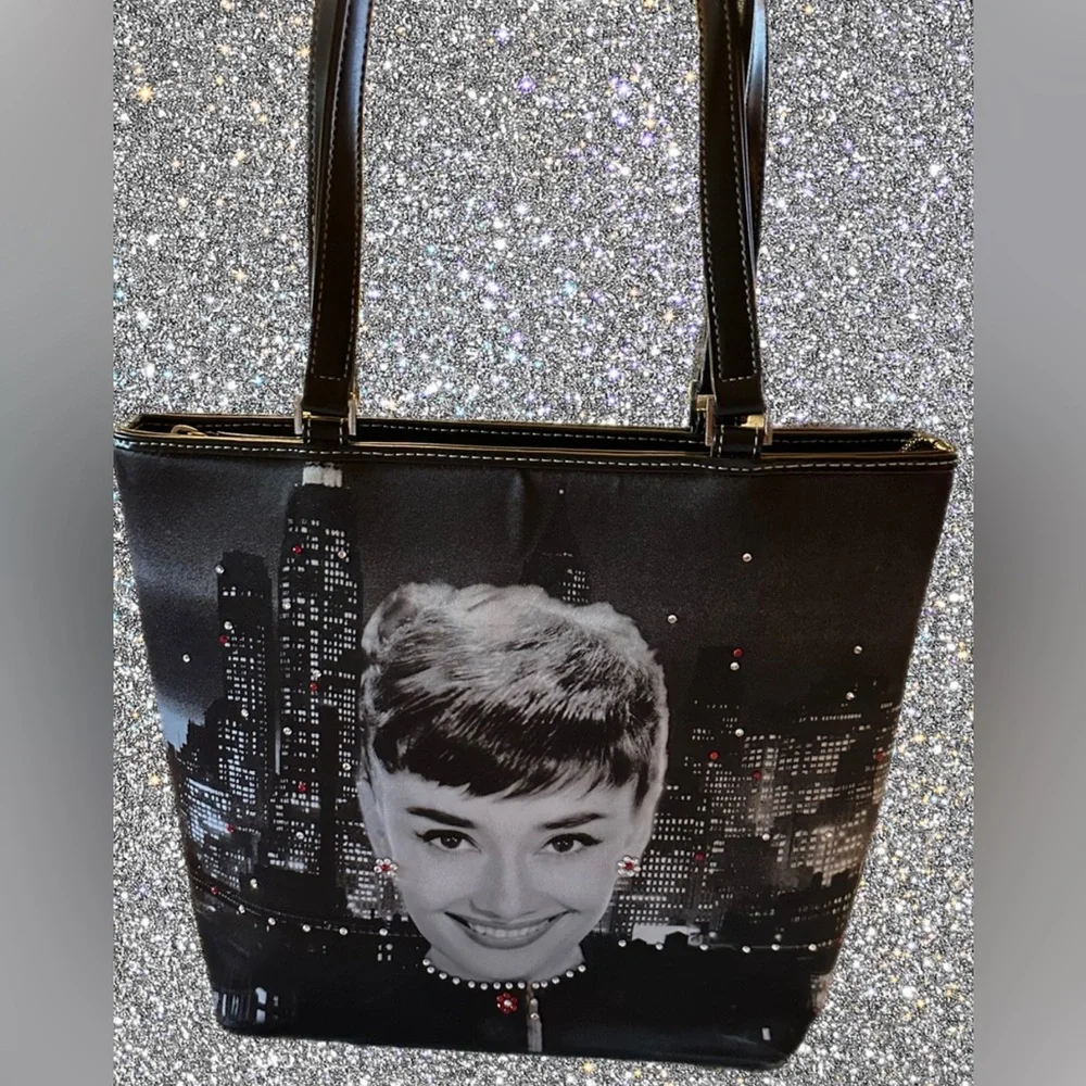 Audrey Hepburn Satin with crystals Shoulder Bag